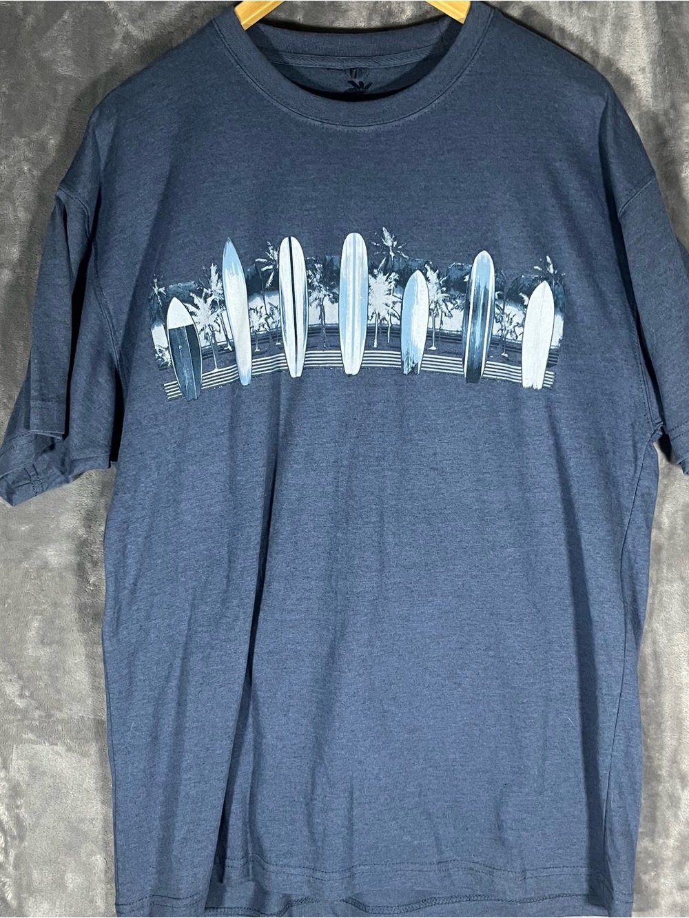 Men's Navy Surfboard Graphic Short-Sleeve Tee